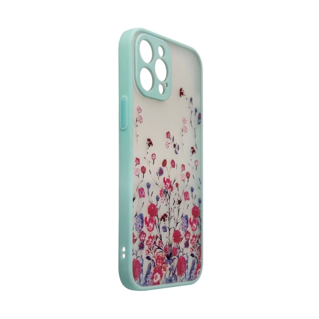 Design Case for iPhone 12 Pro cover with flowers light blue
