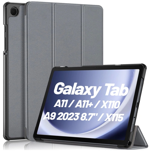 Hülle für Samsung Galaxy Tab A9 2023 8,7" X110 / X115 Tablet Cover Case Alogy Book Cover Grau