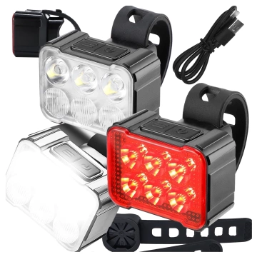 Alogy SafeRide™ LED svetlo na bicykel, vodeodolné predné a zadné svetlo, 2 kusy