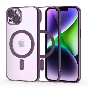 Black Ring MagShine MagSafe Case for iPhone 14 Purple