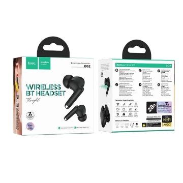 HOCO TWS EQ2 Wireless Bluetooth Headphones Black with Charging Case