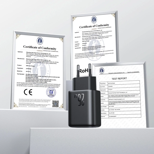 Síťová nabíječka Joyroom USB-C / USB-A 25W SFC / PPS / PD - Černá