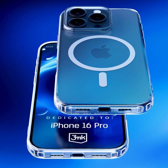Etui do Apple iPhone 16 Pro do MagSafe 3mk MagCase wzmocniona obudowa pancerne plecki przezroczyste