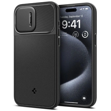 Puzdro Spigen Optics Armor Mag Mag Safe pre Apple iPhone 15 Pro Black