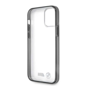 Sada na telefon BMW BMHCP12LMBTOK do Apple iPhone 12 Pro Max 6,7" průhledné pevné pouzdro Sandblast