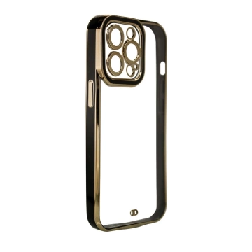 Módne puzdro pre Samsung Galaxy A12 5G Gold Frame Gel Cover Black