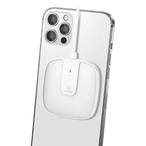 USAMS Indukčná nabíjačka US-CD153 magnetická 15W iPhone 12 séria biela/biela CD153DZ02