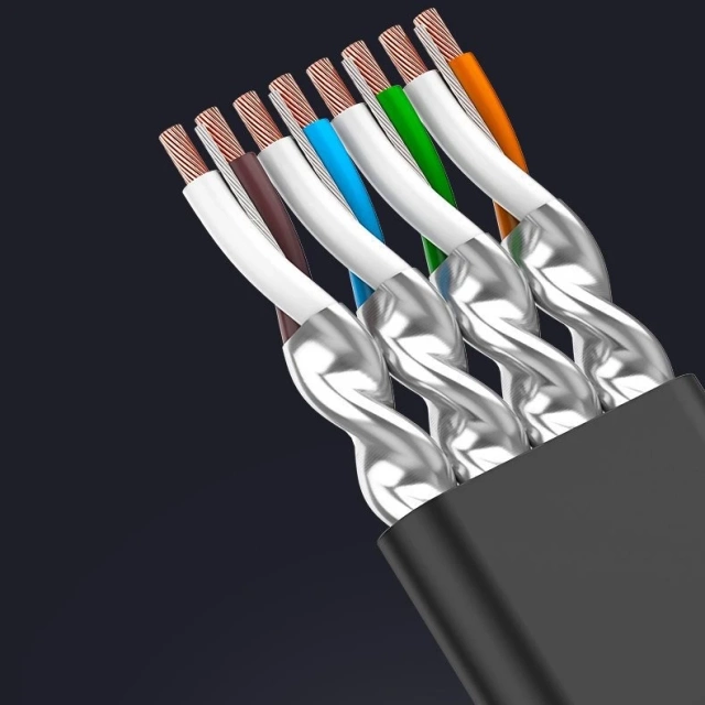 Плоский кабель UGREEN Ethernet патч-корд RJ45 Cat 7 STP LAN 10 Гбіт/с 10 м чорний (NW106 11265)