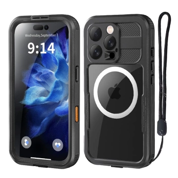 Vodotesné puzdro Alogy HydroArmor™ IP68 s priehľadným zadným pancierovým krytom 360 pre MagSafe pre Apple iPhone 16 Pro Max