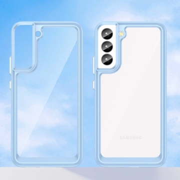 Protective phone case Outer Space Case for Samsung Galaxy S23 Plus cover with a flexible frame blue