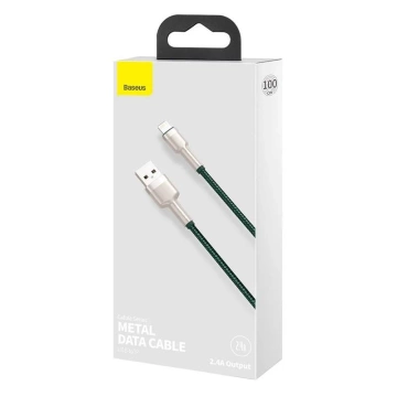 Kábel Baseus Cafule USB to Lightning, 2,4 A, 1 m (zelený)