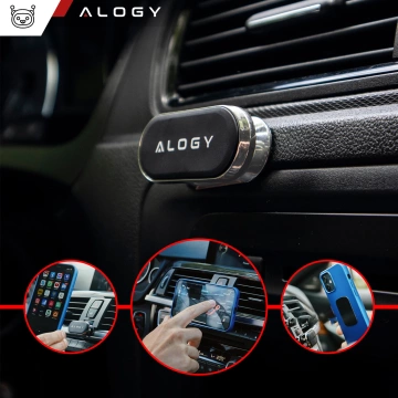 Alogy magnetický držák do auta do auta, univerzální na telefon, na kokpit, na palubní desku, černý