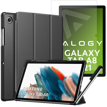 Alogy Book Cover for Samsung Galaxy Tab A8 2021 SM-X200/SM-X205 Gray Film Stylus Pen