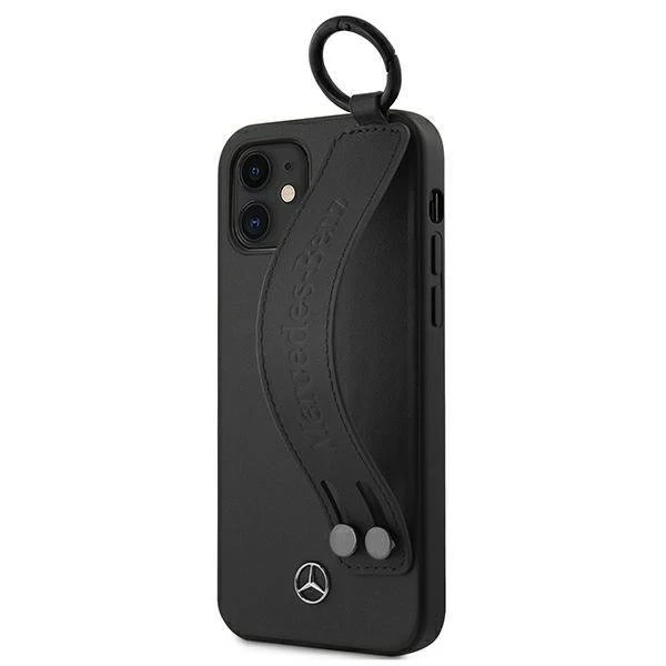 Mercedes MEHCP12SLSSBK protective case for Apple iPhone 12 Mini 5.4" black/black hardcase Strap Line