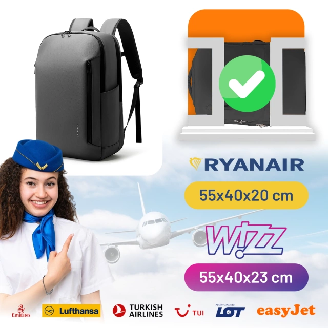 Plecak wodoodporny Bange 26L na laptopy do 15.6" – pojemny i wygodny, odporny i oddychający, miejski i podróżny do pracy i samolotu, unisex – Szary