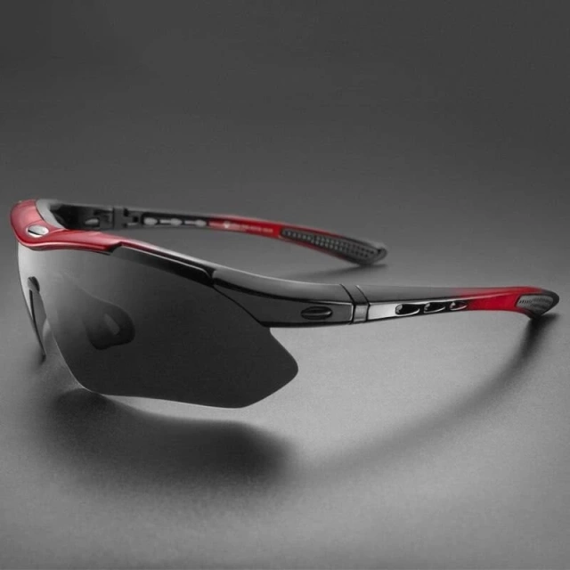 Rockbros 10001 Polarized Cycling Glasses - Black and Red