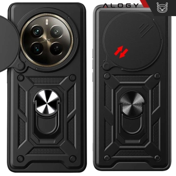 Чохол для Realme 12 Pro 5G / Realme 12 Pro Plus 5G Armored Slide Case Ring Housing Camera Protection Camshield Alogy Black