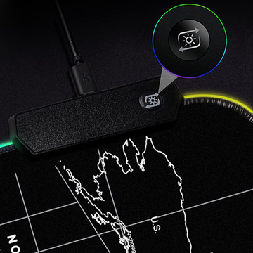 Mauspad Gaming Schreibtischunterlage RGB groß XXL 80x30cm Weltkarte