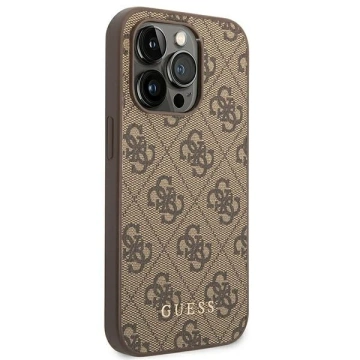 Etui Guess GUHCP14XG4GFBR для Apple iPhone 14 Pro Max 6,7" brown/коричневий жорсткий чохол 4G Metal Gold Logo