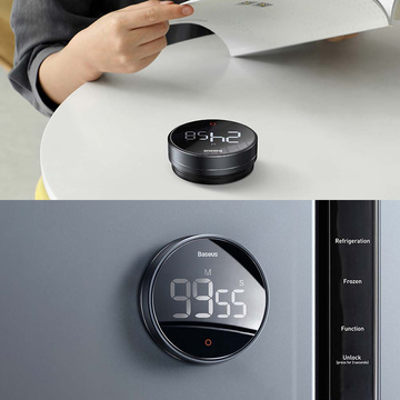 Časovač odpočítavania Kuchynský časovač Baseus Heyo Pro Dark Digital Rotary Timer sivý