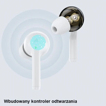 Bezdrátová sportovní sluchátka Bluetooth T12 AWEI TWS Bílá