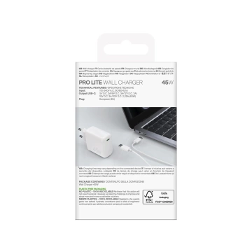 Зарядний пристрій Puro PROLITE 45W USB-C Білий Швидка зарядка PD