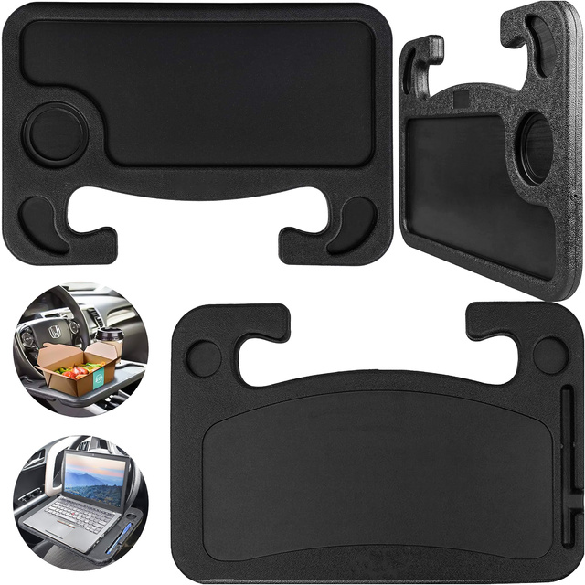 Car organizer steering wheel table tray holder laptop stand, drinks and meals Alogy black