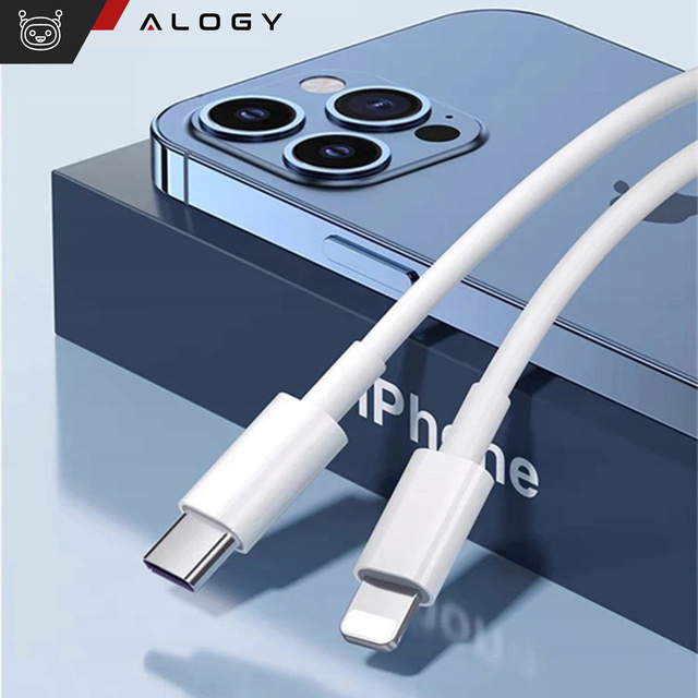 2m USB-C to Lightning cable Alogy Fast Charge iPhone charging cable 20W white