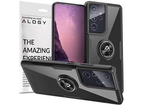 Etui Alogy Ring Holder Clear Armor для Samsung Galaxy S21 Ultra czarne
