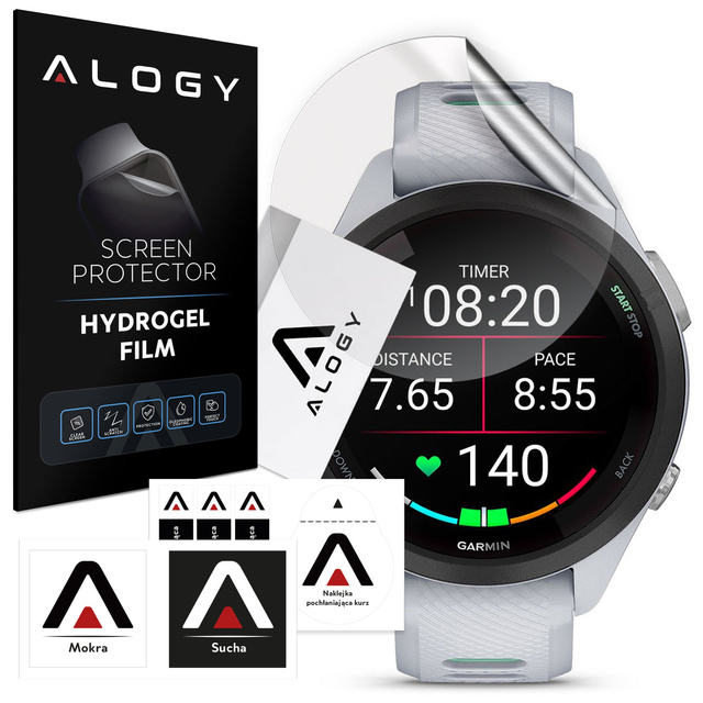 Folia ochronna Hydrożelowa hydrogel Alogy do smartwatcha do Garmin Forerunner 265s