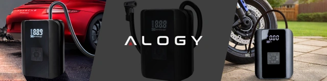 Pompka elektryczna rowerowa do roweru Bezprzewodowa Kompresor Samochodowy przenośny z latarką 150 PSI Alogy Czarna