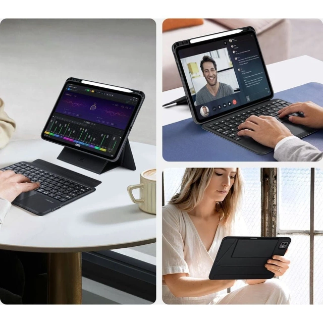 Protective case with bluetooth keyboard for iPad Pro 11 (2024) DUX DUCIS DK Black