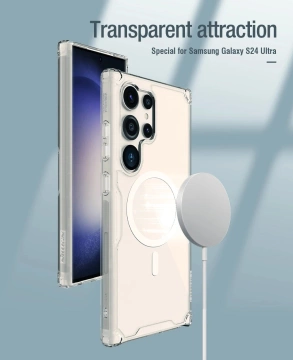 Pancierové puzdro Nillkin Nature Pro s magnetickým krúžkom pre Samsung Galaxy S24 Ultra - biele