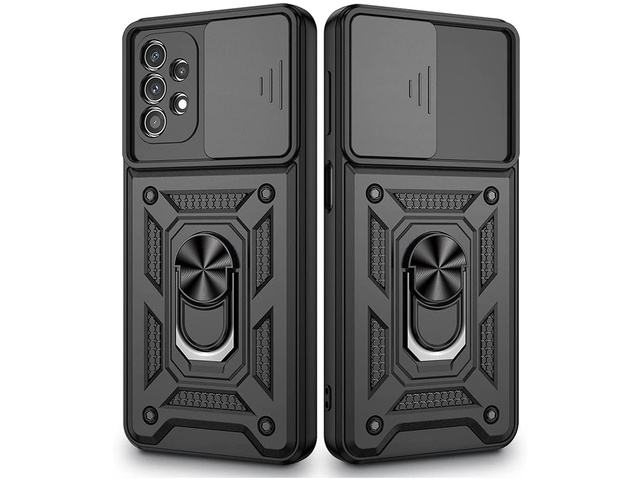 Púzdro Alogy Stand Ring Case s krytom na fotoaparát pre Samsung Galaxy A32 5G Glass