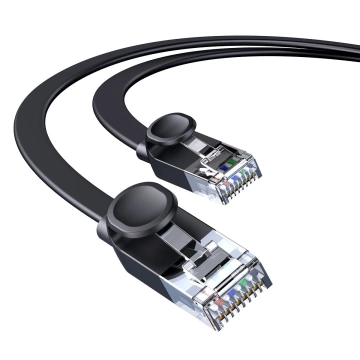 Baseus Speed ​​​​Six plochý síťový kabel RJ45 1000 Mbps 1,5 m černý (WKJS000001)