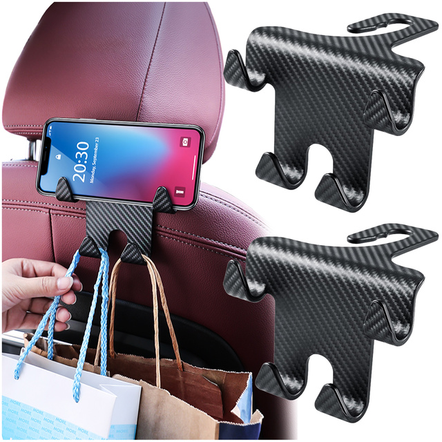 Kleiderbügelhalter, Doppel-Autohaken, 4in1, für den Sitz, Kopfstütze, Auto-Organizer, Alogy Car, 2 Stk