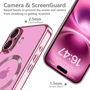 Etui Tech-Protect MagFlex MagSafe iPhone 16 Shiny Rose