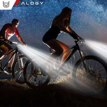 Bicycle lamp front rear LED light bicycle lighting for bicycle front rear Strong 900lm Alogy black red
