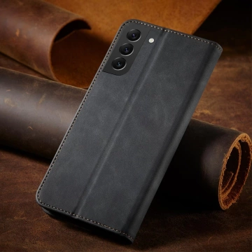 Magnet Fancy Case Case pro Samsung Galaxy S22 (S22 Plus) Pouch Pouzdro na peněženku Black