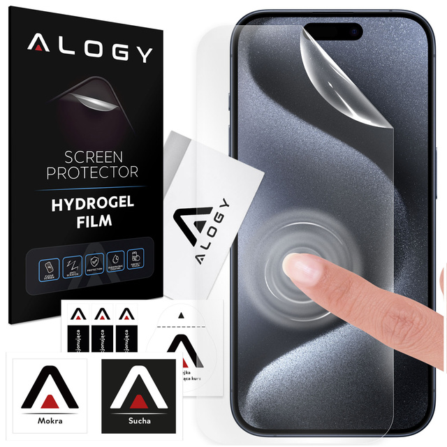Hydrogélová fólia pre iPhone 15 Pro, ochranná fólia na displej telefónu Alogy Hydrogel Film