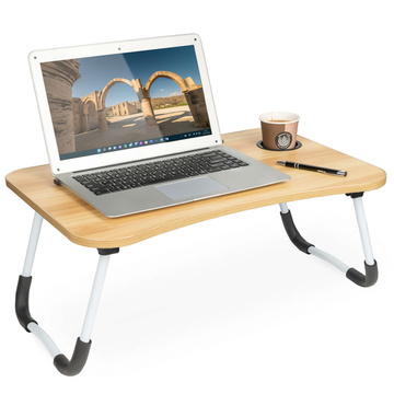 Portable Folding Laptop Table Notebook Bed Desk Breakfast Laptop Stand MacBook Light Wood