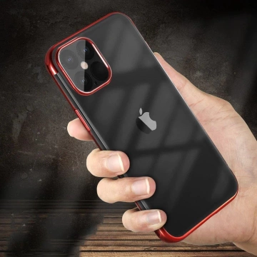 Kryt Clear Color iPhone 13 mini modrý gélový kryt s kovovým rámom