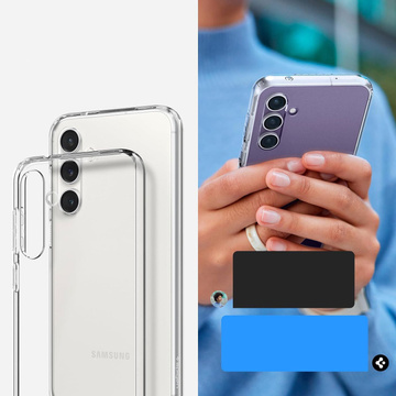 Pouzdro pro Samsung Galaxy S23 FE Spigen Liquid Case, průhledná zadní strana, Crystal Clear Glass