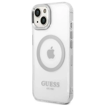 Etui Guess GUHMP14MHTRMS do Apple iPhone 14 Plus 6,7" srebrný/stříbrný pevný obal Metal Outline Magsafe