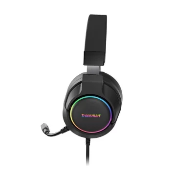 Дротові навколовушні USB-навушники Tronsmart Sparkle RGB з мікрофоном і пультом для геймерів чорні (467600)