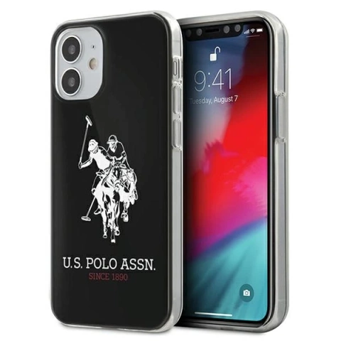 Чохол для телефону US Polo Shiny Big Logo iPhone 12 mini 5.4". чорний/чорний