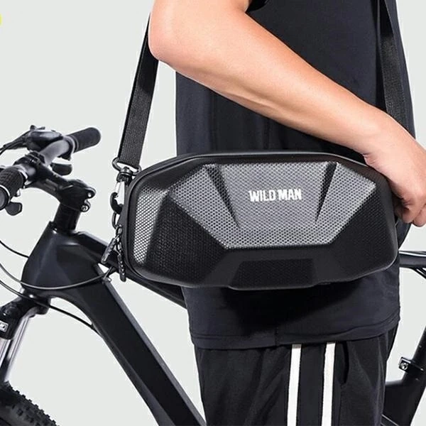 Wildman 3.5L Handlebar Bike Bag PU EVA Waterproof Black