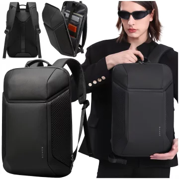 Bange Waterproof Backpack Laptop Bag 15.6" City Travel 47.5x30x15 cm for Work School Plane Men's Women's Black