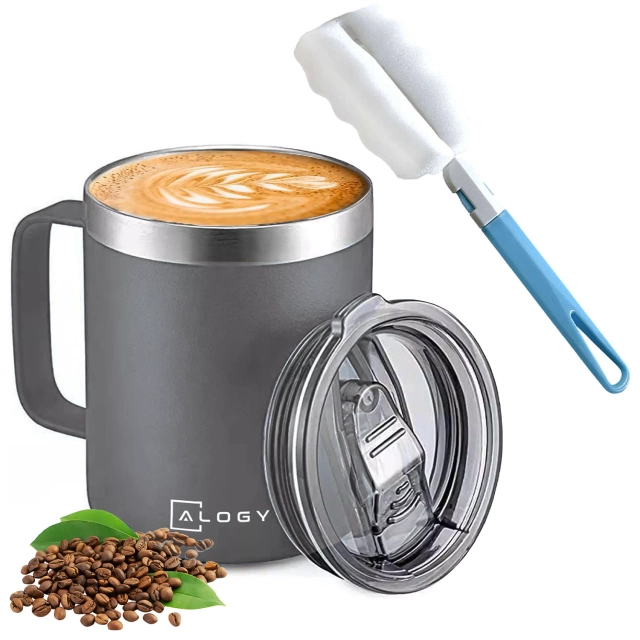 Termohrnček 420ml s viečkom na kávu čaj oceľ studené a teplé nápoje Alogy námornícka modrá