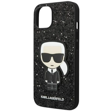 Protective phone case Karl Lagerfeld KLHCP14MGFKPK for Apple iPhone 14 Plus 6.7" hardcase black/black Glitter Flakes Ikonik